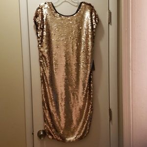 Rose gold sequin dress